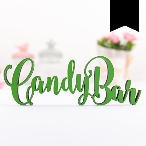KLEINLAUT 3D-Schriftzug Candy Bar in Größe: 25 x 9,0 cm - Dekobuchstaben - 32 Farben zur Wahl - Schwarz von KLEINLAUT