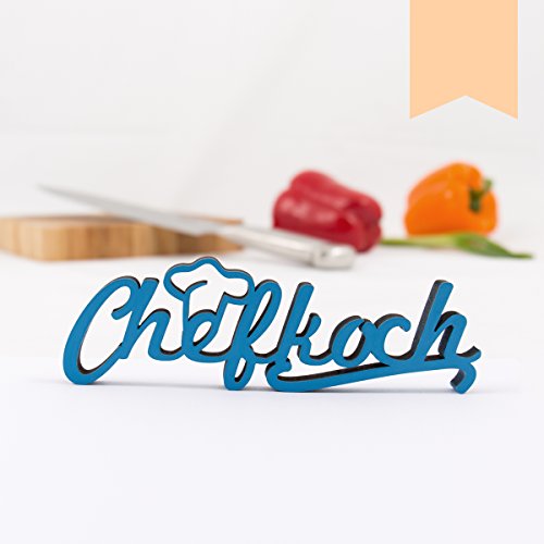 KLEINLAUT 3D-Schriftzug Chefkoch in Größe: 15 x 4,8 cm - Dekobuchstaben - 32 Farben zur Wahl - Pastell Orange von KLEINLAUT