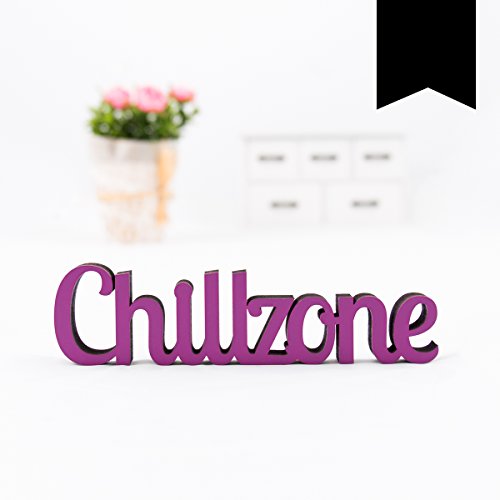 Kleinlaut 3D-Schriftzug Chillzone in Größe: 15 x 4,0 cm - Dekobuchstaben - 32 Farben zur Wahl - Schwarz von Kleinlaut