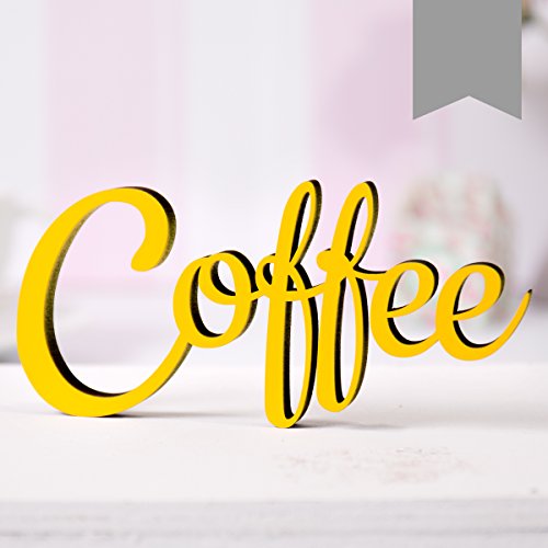 KLEINLAUT 3D-Schriftzug Coffee in Größe: 25 x 11,7 cm - Dekobuchstaben - 32 Farben zur Wahl - Grau von KLEINLAUT
