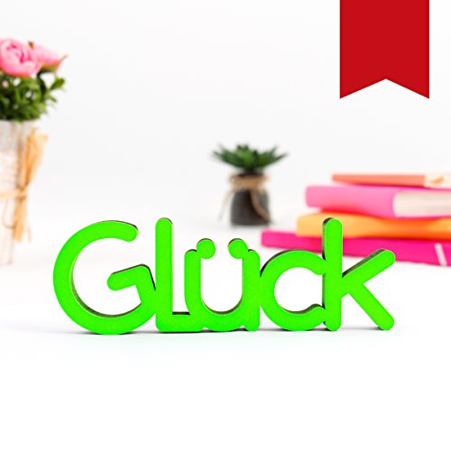 KLEINLAUT 3D-Schriftzug Glück in Größe: 15 x 5,1 cm - Dekobuchstaben - 32 Farben zur Wahl - Rot von KLEINLAUT