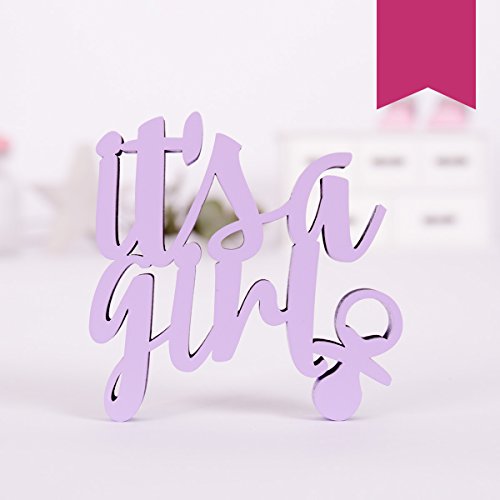 Kleinlaut 3D-Schriftzug It's a Girl in Größe: 9,0 x 8,9 cm - Dekobuchstaben - 32 Farben zur Wahl - Pink von Kleinlaut