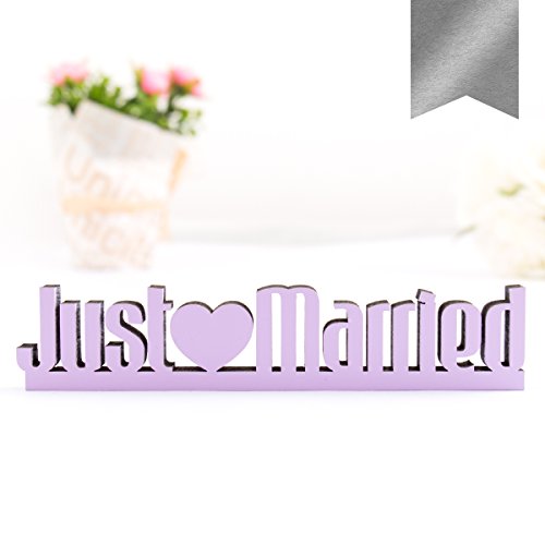 Kleinlaut 3D-Schriftzug Just Married in Größe: 25 x 5,1 cm - Dekobuchstaben - 32 Farben zur Wahl - Silber von Kleinlaut
