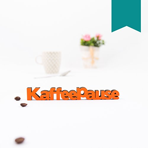 Kleinlaut 3D-Schriftzug Kaffeepause in Größe: 10 x 1,4 cm - Dekobuchstaben - 32 Farben zur Wahl - Türkis von Kleinlaut