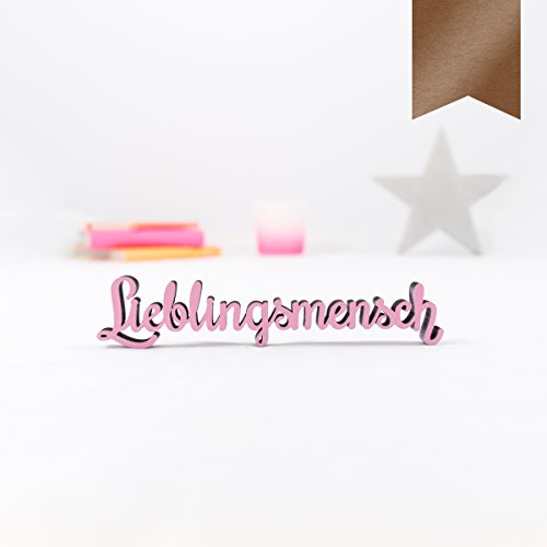KLEINLAUT 3D-Schriftzug Lieblingsmensch in Größe: 10 x 2,1 cm - Dekobuchstaben - 32 Farben zur Wahl - Kupfer von KLEINLAUT