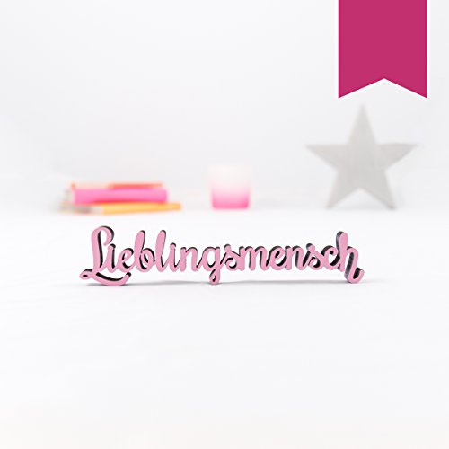 Kleinlaut 3D-Schriftzug Lieblingsmensch in Größe: 10 x 2,1 cm - Dekobuchstaben - 32 Farben zur Wahl - Pink von Kleinlaut