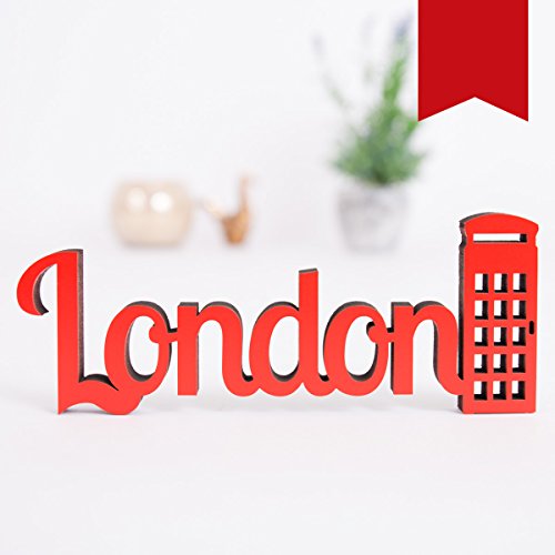KLEINLAUT 3D-Schriftzug London in Größe: 25 x 9,8 cm - Dekobuchstaben - 32 Farben zur Wahl - Rot von KLEINLAUT