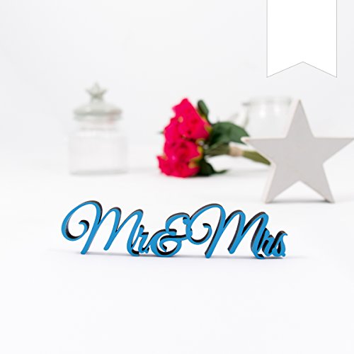 KLEINLAUT 3D-Schriftzug Mr & Mrs in Größe: 10 x 2,4 cm - Dekobuchstaben - 32 Farben zur Wahl - Weiß von KLEINLAUT