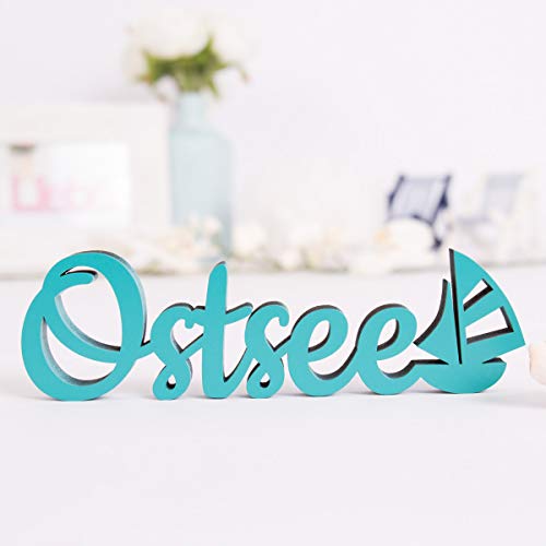 KLEINLAUT 3D-Schriftzug Ostsee in Größe: 15 x 4,3 cm - Dekobuchstaben - 32 Farben zur Wahl - Blau von KLEINLAUT