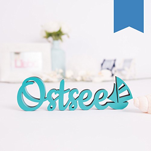 KLEINLAUT 3D-Schriftzug Ostsee in Größe: 15 x 4,3 cm - Dekobuchstaben - 32 Farben zur Wahl - Hellblau von KLEINLAUT