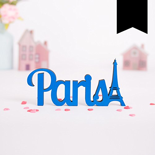 Kleinlaut 3D-Schriftzug Paris in Größe: 10 x 4,5 cm - Dekobuchstaben - 32 Farben zur Wahl - Schwarz von Kleinlaut