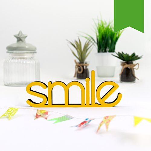 KLEINLAUT 3D-Schriftzug Smile in Größe: 10 x 3,9 cm - Dekobuchstaben - 32 Farben zur Wahl - Grün von KLEINLAUT