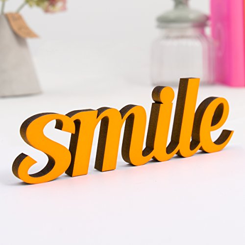 Kleinlaut 3D-Schriftzug Smile in Größe: 25 x 8,3 cm - Dekobuchstaben - 32 Farben zur Wahl - Orange von Kleinlaut
