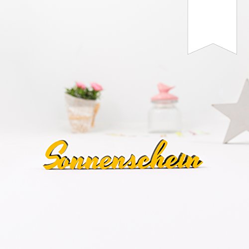 KLEINLAUT 3D-Schriftzug Sonnenschein in Größe: 10 x 1,8 cm - Dekobuchstaben - 32 Farben zur Wahl - Weiß von KLEINLAUT