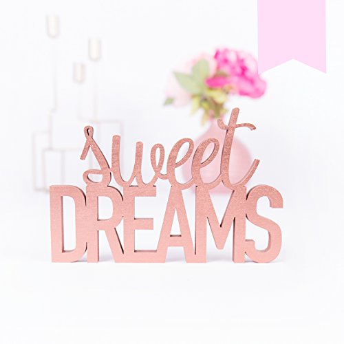 Kleinlaut 3D-Schriftzug Sweet Dreams in Größe: 15 x 9,9 cm - Dekobuchstaben - 32 Farben zur Wahl - Pastell Rosa von Kleinlaut