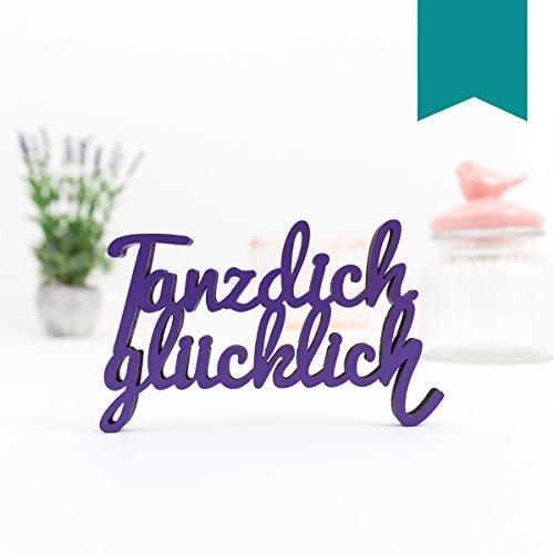 Kleinlaut 3D-Schriftzug Tanz Dich glücklich in Größe: 10 x 6,0 cm - Dekobuchstaben - 32 Farben zur Wahl - Türkis von Kleinlaut