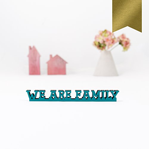 Kleinlaut 3D-Schriftzug We Are Family in Größe: 10 x 1,2 cm - Dekobuchstaben - 32 Farben zur Wahl - Gold von Kleinlaut