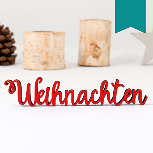 Kleinlaut 3D-Schriftzug Weihnachten in Größe: 25 x 5,0 cm - Dekobuchstaben - 32 Farben zur Wahl - Türkis von Kleinlaut