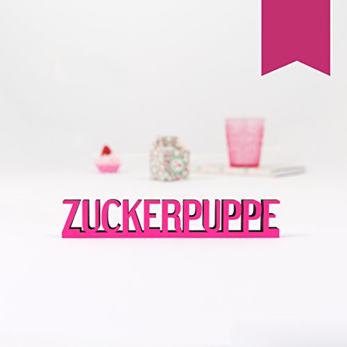 KLEINLAUT 3D-Schriftzug Zuckerpuppe in Größe: 10 x 1,8 cm - Dekobuchstaben - 32 Farben zur Wahl - Pink von KLEINLAUT