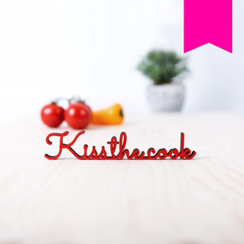 KLEINLAUT 3D-Schriftzug kiss The Cook in Größe: 10 x 1,9 cm - Dekobuchstaben - 32 Farben zur Wahl - Neon Pink von KLEINLAUT