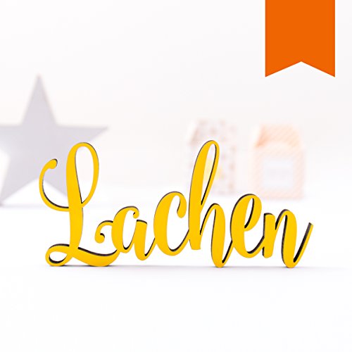 KLEINLAUT 3D-Schriftzug lachen in Größe: 15 x 5,2 cm - Dekobuchstaben - 32 Farben zur Wahl - Orange von KLEINLAUT