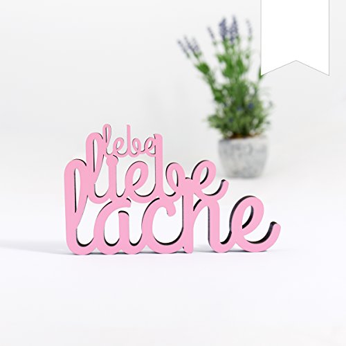 KLEINLAUT 3D-Schriftzug lebe Liebe Lache in Größe: 10 x 6,1 cm - Dekobuchstaben - 32 Farben zur Wahl - Weiß von KLEINLAUT