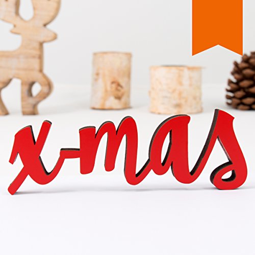 KLEINLAUT 3D-Schriftzug x-Mas in Größe: 25 x 8,5 cm - Dekobuchstaben - 32 Farben zur Wahl - Orange von KLEINLAUT