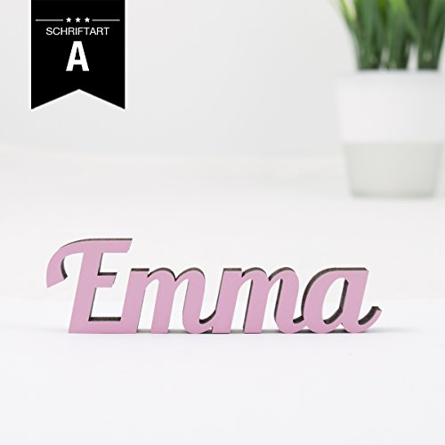 KLEINLAUT 3D-Wunschname - Dein Name als Schriftzug - selbst gestalten - Schriftart und Breite wählbar, 32 Farben zur Wahl - Pastell ROSA/Schriftart A - Breite: 15 cm von KLEINLAUT