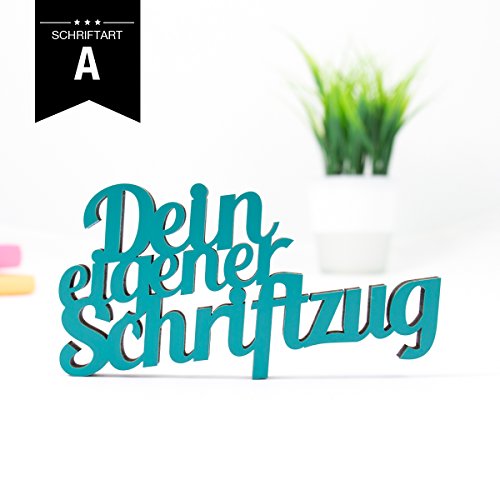 KLEINLAUT 3D-Wunschschriftzug - eigenen Schriftzug gestalten - Schriftart, Zeilen und Breite wählbar, 32 Farben zur Wahl - Kupfer/Schriftart A / 3-Zeilig - Breite: 35 cm von KLEINLAUT