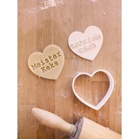 Keksausstecher Herz Personalisierbar Mit Eigenem Text Zu Weihnachten/Geburtstag Aus Dem 3D Drucker Pla - Ca. 7 X cm von KleinstigkeitenDE