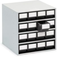 TRESTON ESD-Schubladenmagazin, beständig gegen Öle, Säuren und Lösungsmittel, HxBxT 400 x 400 x 400 mm, 16 Schubladen von Treston