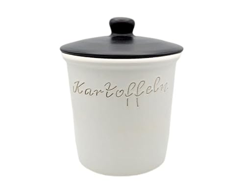 LISINA Keramik & Design - Keramik Kartoffeltopf XL 18 x 23,5 cm (weiß/schwarz) von Kleiraba Keramik