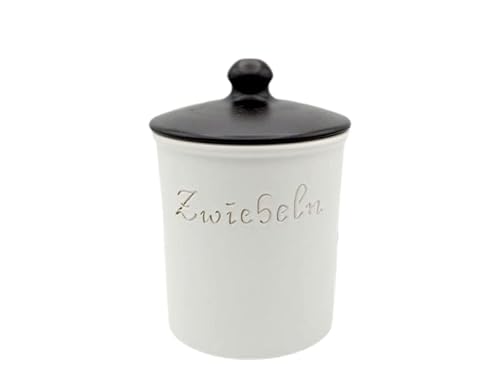 LISINA Keramik & Design - Keramik Zwiebeltopf L 15 x 21 cm (weiß/schwarz) von Kleiraba Keramik