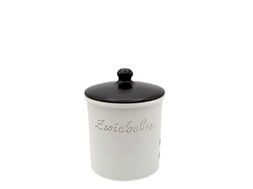 LISINA Keramik & Design - Keramik Zwiebeltopf M 12 x 16 cm (weiß/schwarz) von Kleiraba Keramik