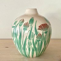 Kugelvase Mit Sgraffito in 2 Farben Kugelvase Mit Sgraffito in 2 Farben von KleurKeramiek