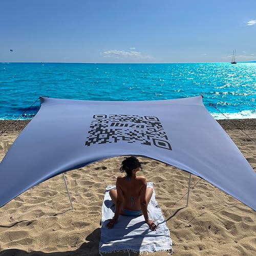 Ibiza strandmuschel pop up KliKil 2024 Version Zelt aus hochwertigen Materialien 220x200 cm, LSF 50+ Verbesserte Ecken und robuste Alu-Stangen sonnensegel wasserdicht strandzelt Sonnenschutz von KliKil