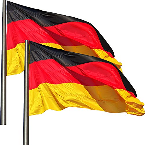KliKil Deutschland-Flagge - 2 pack Deutsche Fahnen aus nautischem Polyester super resistent gegen Wind und Regen 150x90 cm Premium Version 2024 für Balkon, Outdoor und Garten. German Flag von KliKil