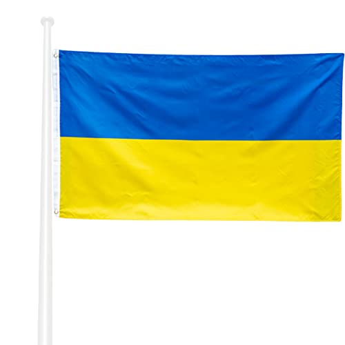 KliKIl Ukraine flagge 90x150cm - ukrainisch Flagge Fahnen Fanartikel Wetterfeste ukrainisch Nationalflagge mit Messingösen leuchtenden Farben und UV-beständig für den Außenbereich Ukraine von KliKil