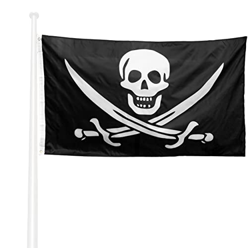 KliKil Piraten-Flagge Calico Jack widerstandsfähig für den Außenbereich 90 x 150 cm 1 Piratenflagge verstärkt-Pirate Sword von KliKil