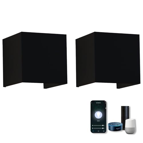 Klighten 2 PCS LED Wandleuchte Alexa,14W Smart Home Wandlampe Alexa Dimmbar 3000K-6000K Steuerbar via App,IP65 wandlampe alexa Mit Einstellbar Abstrahlwinkel LED Wandleuchte Innen & Außen,Schwarz von Klighten