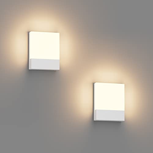 Klighten 2 Stück 24W LED Außenwandleuchte, Wasserdicht IP65 Wandleuchten Außen/Innen, Aluminium Modern Außenleuchte Außenleampe Wand für Terrasse Garten, 1500 Lumen, Weiß, Warmweiß 2700-3000K Klighten 2 Stück 24W LED Außenwandleuchte, Wasserdicht IP65 Wandleuchten Außen/Innen, Aluminium Modern Außenleuchte Außenleampe Wand für Terrasse Garten, 1500 Lumen, Weiß, Warmweiß 2700-3000K von Klighten