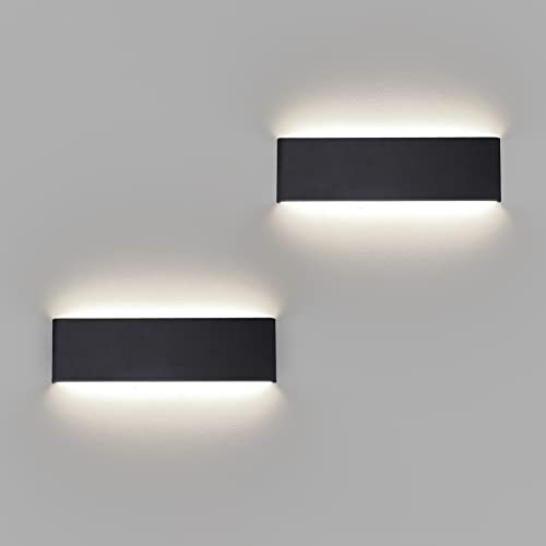 Klighten 2 Stücke Wandleuchten LED Innen 10W, 31 cm Up Down Wandlampen, Schwarz, Moderne Wandbeleuchtung für Schlafzimmer, Wohnzimmer, Treppen, 910 Lumen, Natürliches Weiß 4000K Klighten 2 Stücke Wandleuchten LED Innen 10W, 31 cm Up Down Wandlampen, Schwarz, Moderne Wandbeleuchtung für Schlafzimmer, Wohnzimmer, Treppen, 910 Lumen, Natürliches Weiß 4000K von Klighten