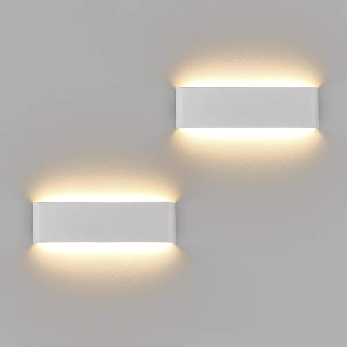 Klighten 2 Stücke Wandleuchten LED Innen10W, 30CM LED Wandlampen Aluminium, Weiß,Moderne Wandbeleuchtung Perfekt für Schlafzimmer, Wohnzimmer, Treppen und Badezimmer,3000K Warmweiß von Klighten