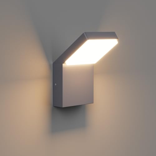 Klighten 24W LED Wandleuchte Aussen Innen, Wasserdicht IP65 Außenlampe Aussenleuchte Wand Modern Wandlampe, Aussenbeleuchtung für Terrasse Eingang Garten, 1500 Lumen, Anthrazit, Warmweiß 3000K von Klighten