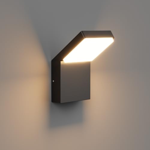 Klighten 24W LED Wandleuchte Aussen Innen, Wasserdicht IP65 Außenlampe Außenleuchte Wand Modern Wandlampe, Außenwandleuchte für Terrasse Eingang Garten, 1500 Lumen, Schwarz, Warmweiß 3000K von Klighten