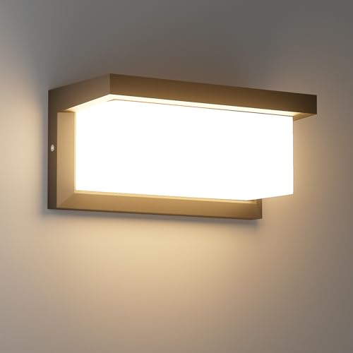 Klighten 24W LED Wandleuchte, wasserdichte IP65 Außenwandleuchte, 3000K, rechteckige Wandleuchte, geeignet für Innen und Außenbereich, Garten, Balkon usw. schwarze von Klighten