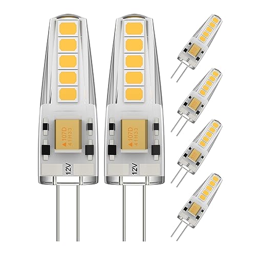 Klighten 3W G4 LED Lampe, Warmweiß 3000K, Ersatz für 30W Halogenlampen, Nicht Dimmbar, 12V AC/DC,360° Abstrahlwinkel, G4 LED Birnen, G4 LED Leuchtmittel, 6er Pack von Klighten