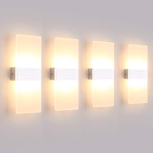 Klighten 4er LED Wandleuchte Innen 12W Wandlampe Acryl Wandbeleuchtung Modern für Wohnzimmer Schlafzimmer Treppenhaus Flur Warmweiß 3000K, 780 Lumen Klighten 4er LED Wandleuchte Innen 12W Wandlampe Acryl Wandbeleuchtung Modern für Wohnzimmer Schlafzimmer Treppenhaus Flur Warmweiß 3000K, 780 Lumen von Klighten