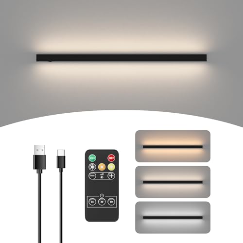 Klighten 6W LED Akku Wandleuchte Dimmbare, Schwarz Kabellos 80cm Wandlampe mit Fernsteuerung, Lange Wiederaufladbar Wandleuchten mit Timer-Funktion für Schlafzimmer Wohnzimmer Korridor Treppenhaus Klighten 6W LED Akku Wandleuchte Dimmbare, Schwarz Kabellos 80cm Wandlampe mit Fernsteuerung, Lange Wiederaufladbar Wandleuchten mit Timer-Funktion für Schlafzimmer Wohnzimmer Korridor Treppenhaus von Klighten