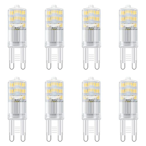 Klighten G9 LED Lampe, Natürliches Weiß 4000K Kein Flackern LED Leuchtmittel, 300 Lumen, Nicht Dimmbar 360 Grad Winkel, Ersatz 30W G9 Halogenlampe, 8er Pack von Klighten